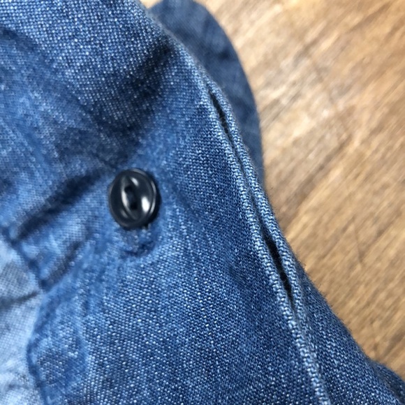 Madewell size xxsmall blue chambray wrap top - Picture 7 of 9